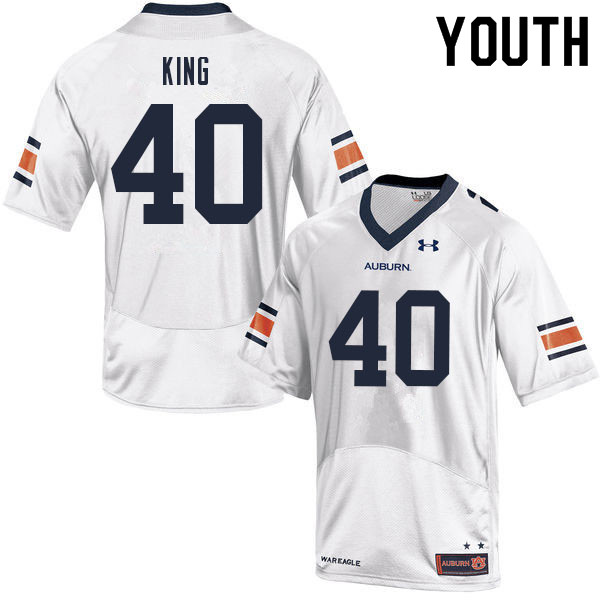 Youth #40 Landen King Auburn Tigers College Football Jerseys Sale-White - Click Image to Close